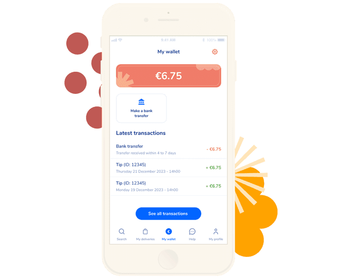 Shopopop application, individual delivere wallet